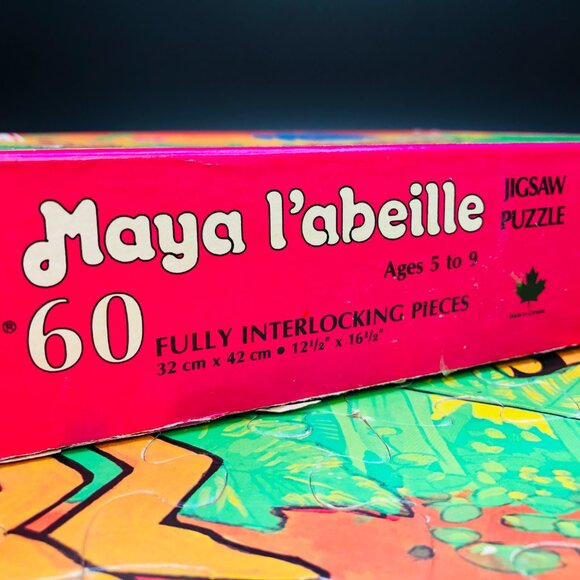 Vintage 70s Maya The Bee Jigsaw Puzzle: 60 pcs COMPLETE, GenX Cartoon Character - Picture 9 of 15